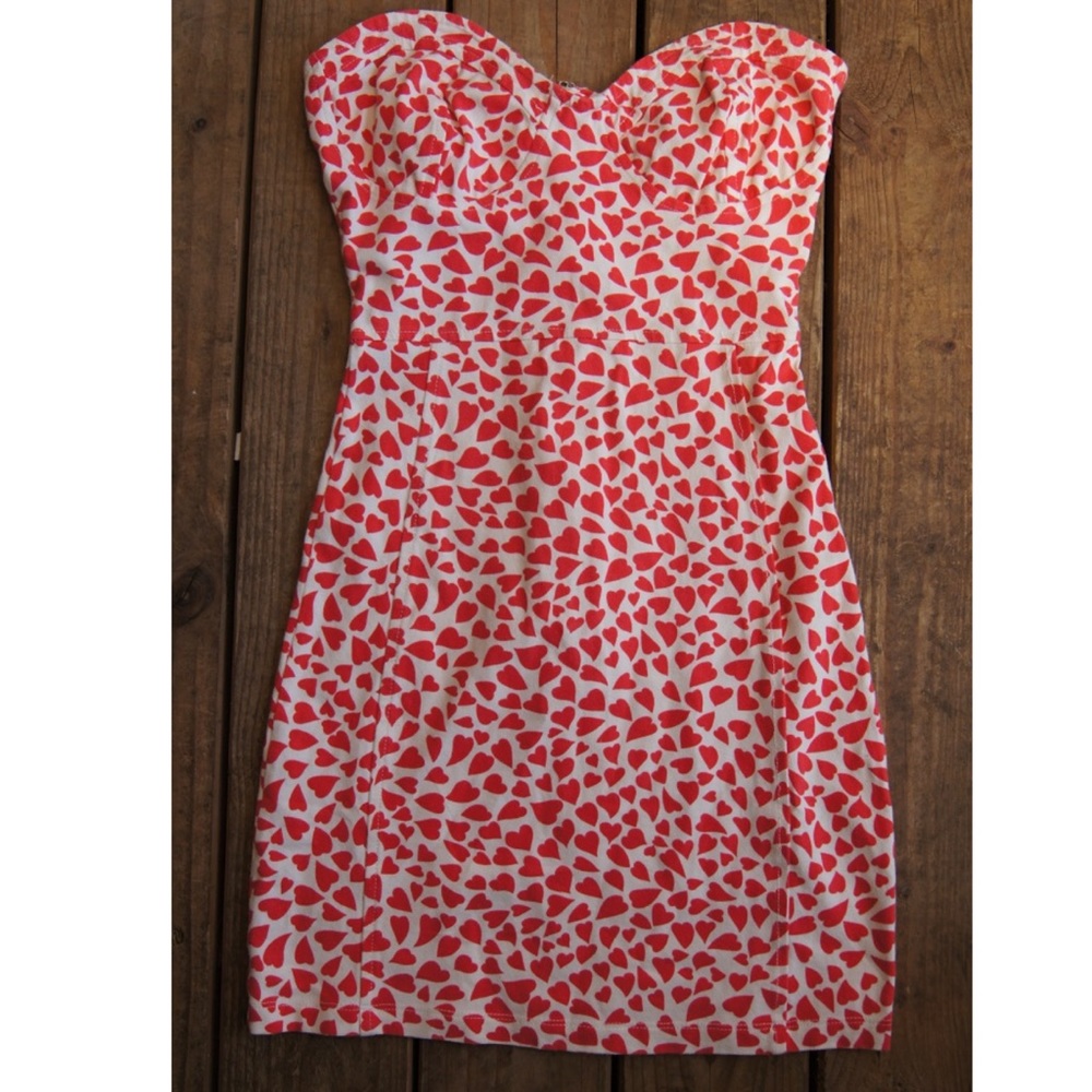 NWT: Topshop Heart Print Bandeau Mini Dress
